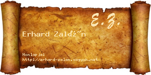 Erhard Zalán névjegykártya