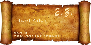 Erhard Zalán névjegykártya